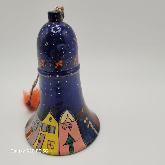Vintage Hand Painted Lacquer Bell Ornament - Picture 3 of 8